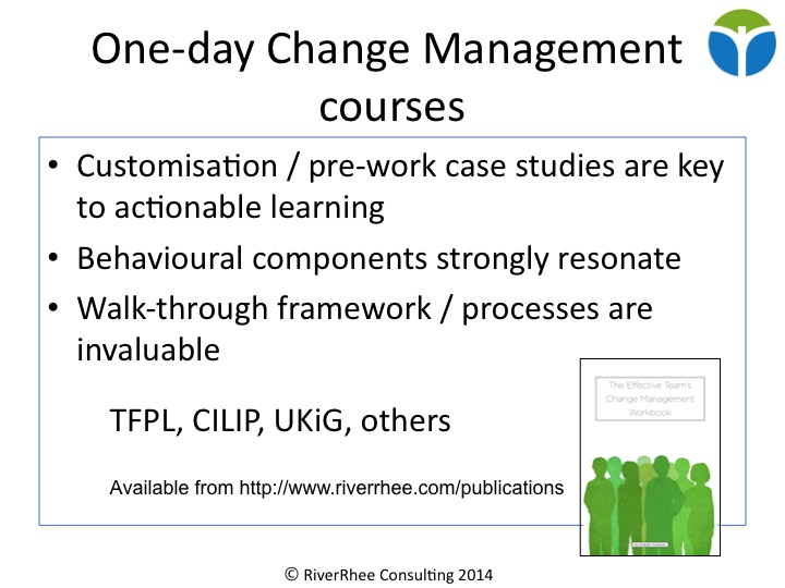 RiverRhee one-day change management courses